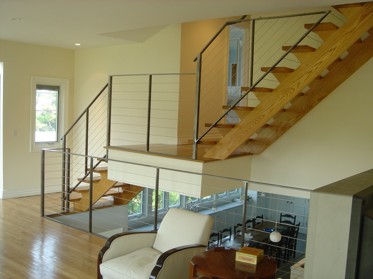 Oak Stair with Stainless Railing